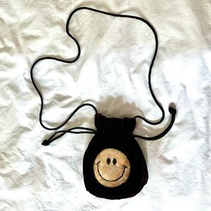 Dover Kidz Vintage Smiley Face Velvet Drawstring Mini Purse